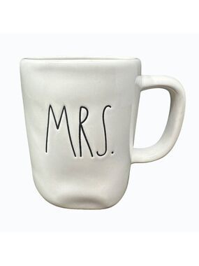 Rae Dunn MRS Mug Ceramic Large Coffee Cup Magenta LL Farmhouse Gift White 16oz